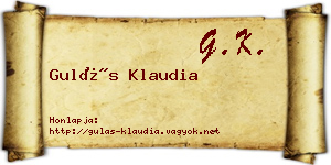 Gulás Klaudia névjegykártya